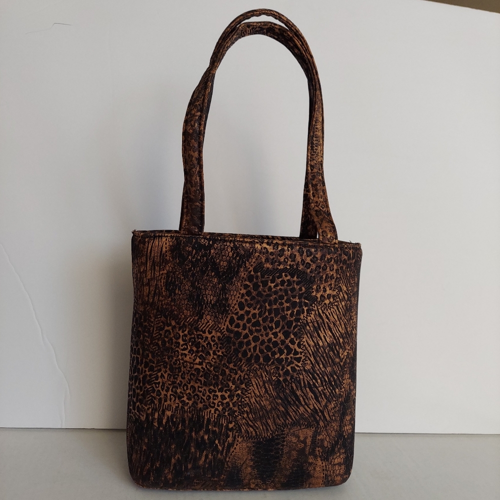 Animal Print Fabric Small Satchel - Picture 4 of 12